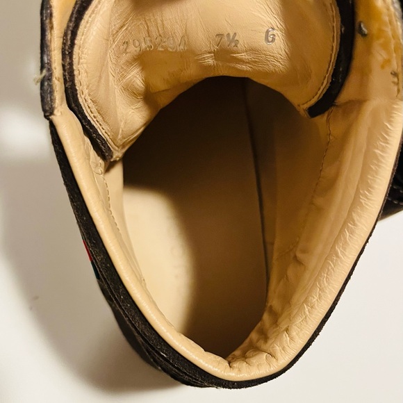 Gucci Men’s Classic Brown Suede Brogue Trainer High Top Sneakers Size 7.5G - Picture 8 of 8